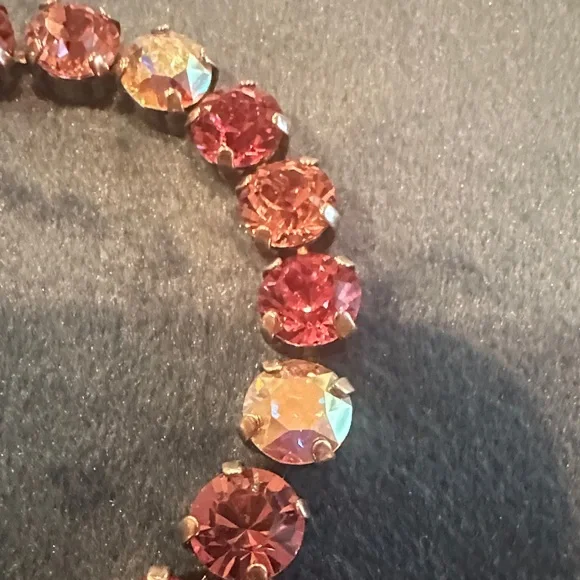 Pink Crystal Tennis Bracelet - Women Jewelry - Picture 7 of 10